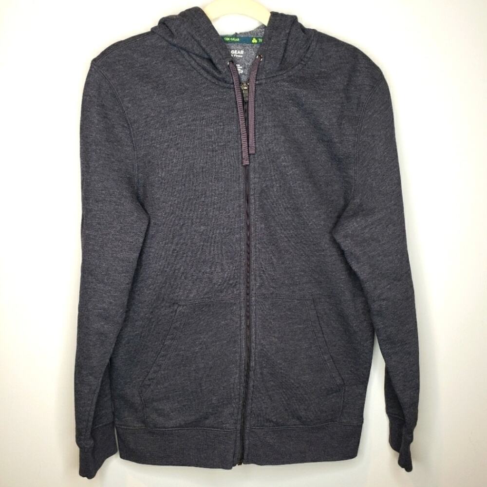 Tek Gear Ultra Soft Fleece Charcoal Gray Zip Up Hoodie Small